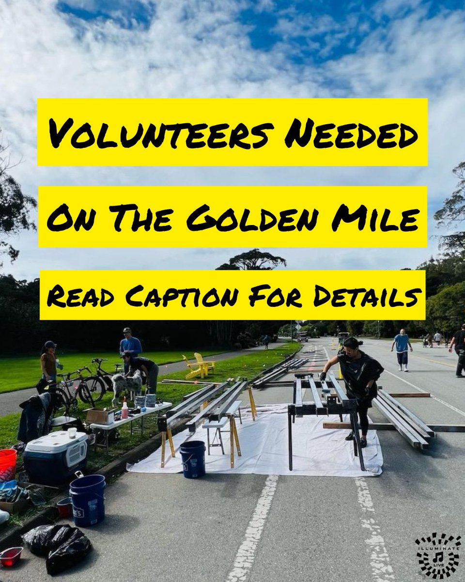 We need your help San Francisco! We have a few installations being added &/or updated on The Golden Mile this week & we're looking for volunteers to help out Sign up here: loom.ly/X5V-V68 (Simply add your name and contact info to any slots marked as 'open') @recparksf