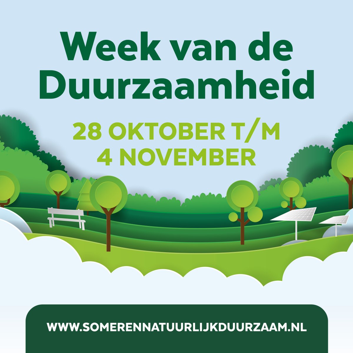 🌎 Van zat. 28 okt. t/m zat. 4 nov. vindt de Week van de Duurzaamheid plaats. Tijdens deze week kun je inspiratie opdoen om je huis verder te verduurzamen, energie te besparen of klimaatbestendige oplossingen toe te passen. Kijk op somerennatuurlijkduurzaam.nl voor het programma. 🏡
