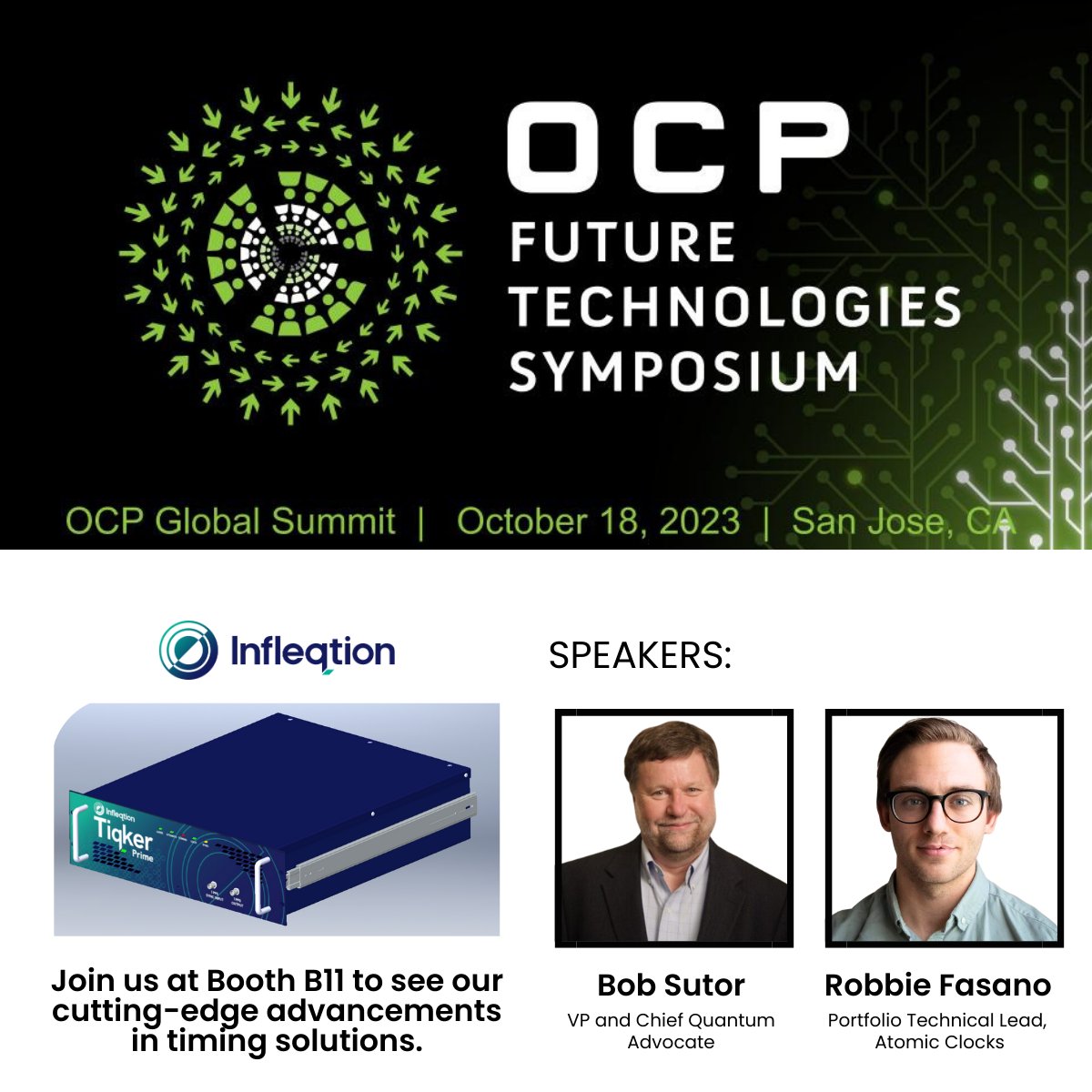 We hope to see you at this year's OCP Global Summit and Future Technologies Symposium, where we will showcase our cutting-edge advancements in timing solutions, known as #Tiqker, at booth B11. #OCPSummit23