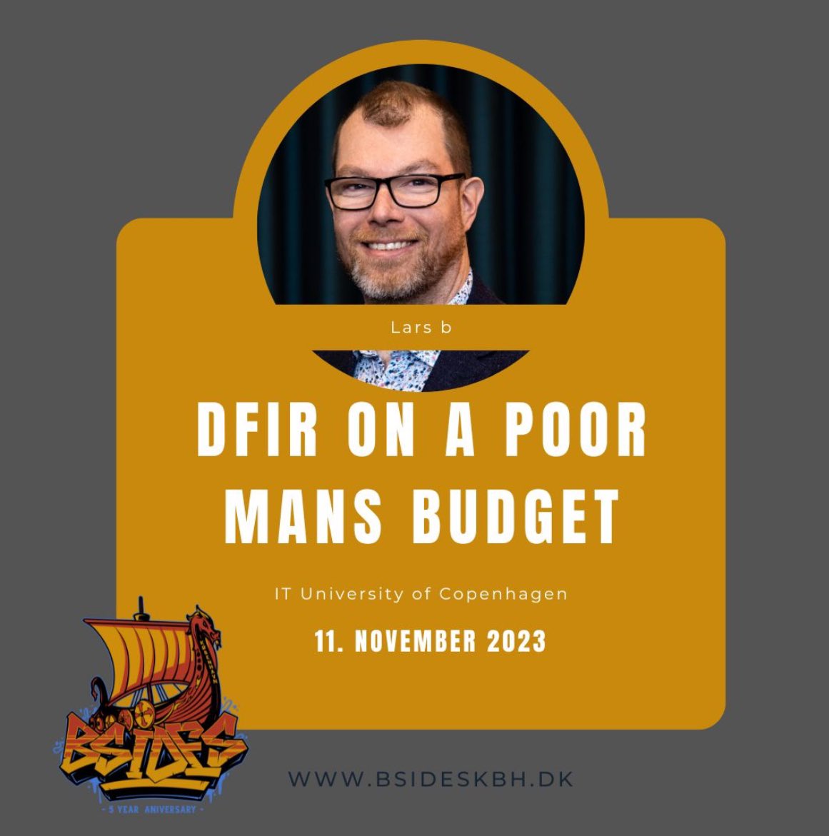 We are pleased to announce that <a href="/Lars/">Lars Schmidt 🖤</a> B. Will present “#DFIR on a poor mans #budget” at #bsideskbh 2023, where he will prove that getting started with DFIR doesn’t have to be expensive. 

Get your #ticket now billetto.dk/e/bsides-koben…

#bsides #cybersecurity #infosec