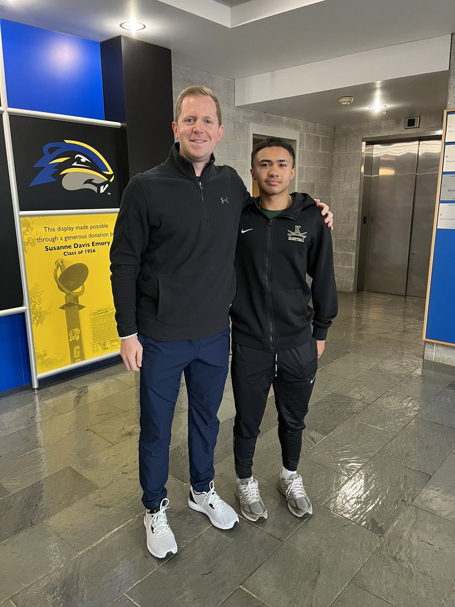 AntPinedaa's tweet photo. Had a great visit today at Goucher College! Thank you Coach Klingman and the rest of the coaching staff for having me! 💙💛🏀 @coachklingman @Goucher_MBB @JFK_Hoops https://t.co/QvnfWMEA2J