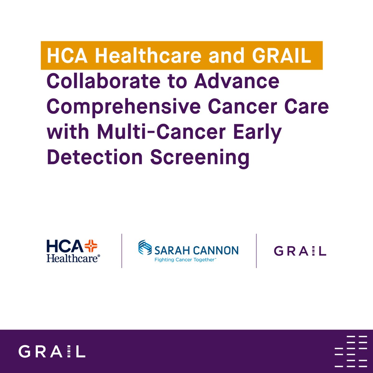 Today we announced a collaboration with @HCAHealthcare and @SarahCannonDocs to offer multi-cancer early detection paired with multidisciplinary care coordination to eligible individuals. Read more: bit.ly/3FjImBx