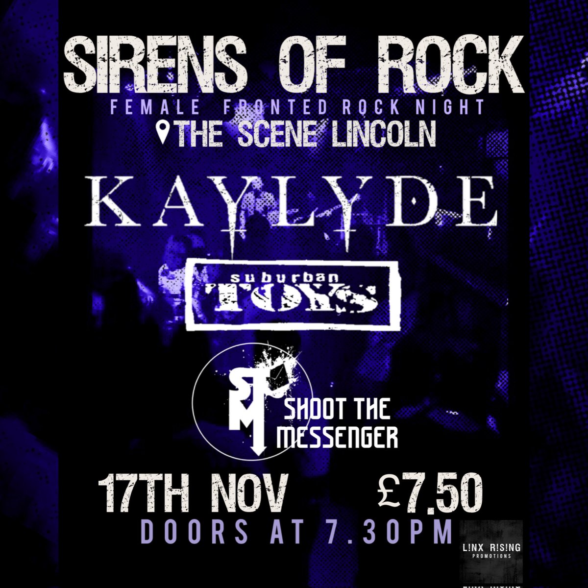 • 17 NOVEMBER - LINCOLN •

KAYLYDE will be headlining SIRENS OF ROCK, a female fronted rock night courtesy of LINX RISING 🤘🏻🔥

trybooking.co.uk/CTKJ

#kaylyde #rocknroll #femalefronted #womeninrock