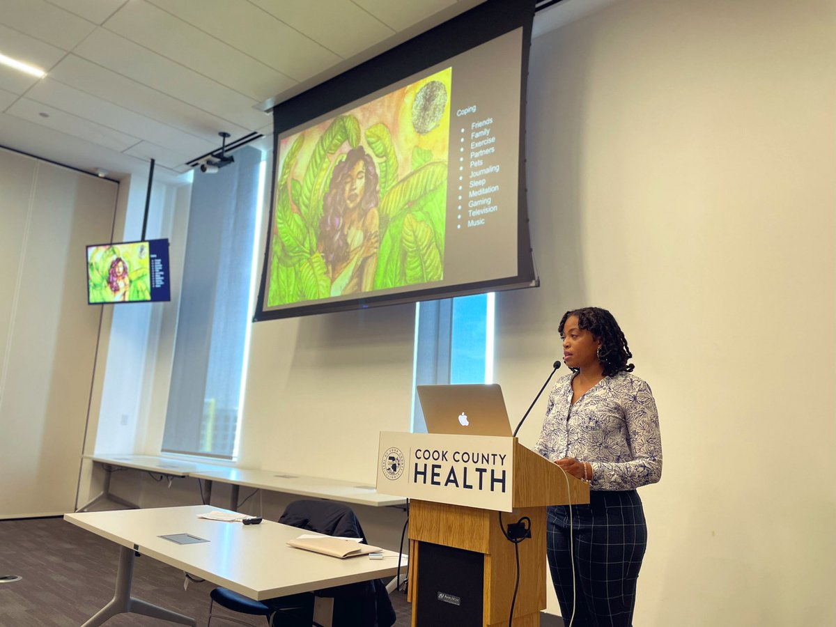 Beautiful lecture given by my mentee @MabinsSanche sharing her story and her art to highlight the role that programs play in protecting the mental health of trainees. Your environment isn’t equitable until EVERYONE has what they need to be happy and healthy.