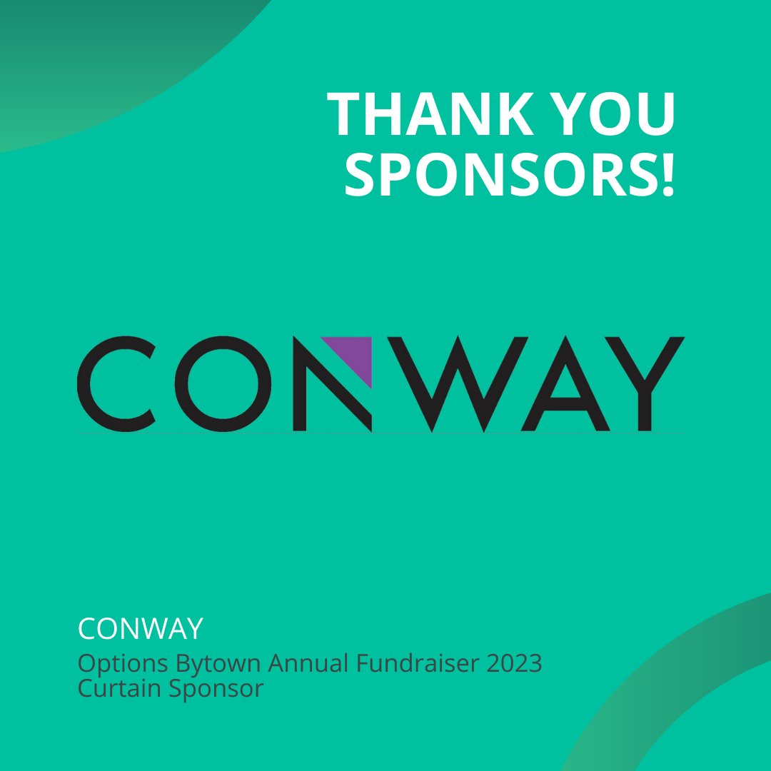 We would like to thank Conway for
generously sponsoring our annual fundraiser!

Tickets are now on sale for our A Christmas Carol:
Scrooge and Marley at optionsbytown.com/events.

#EndHomelessness #WeAllDeserveAHome