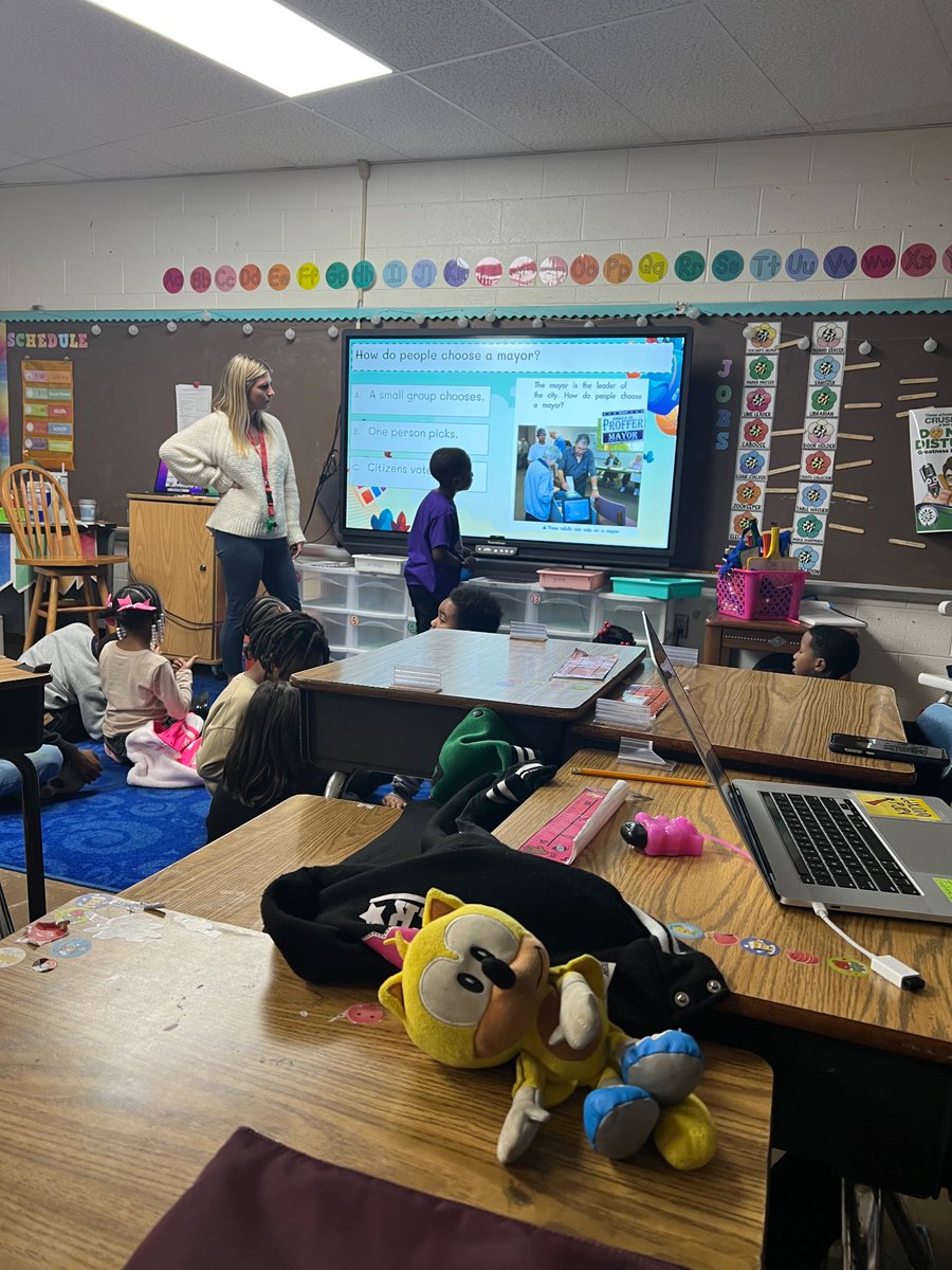 Teacher Specialist Chronicles: Grade 2 Peake Scholars learning about the importance of voting with their Read Aloud today.