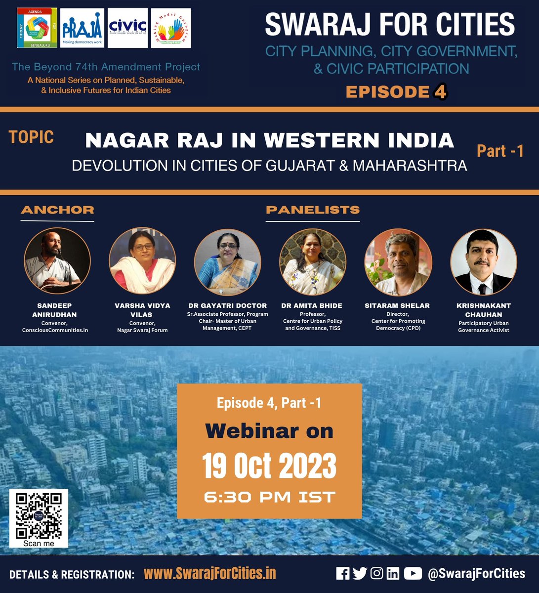 Swaraj for Cities: Ep# 4

'Nagar Raj in Western India - Devolution in cities of Gujarat & Maharashtra - Part 1'

19th Oct 2023
6.30 PM IST

Details: SwarajForCities.in
Register: live.zoho.in/SKzUafRplm

#webinar #UrbanPlanning #UrbanGovernance #Devolution #74thAmendment