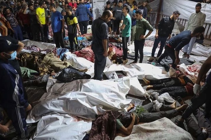 M_AndersonSF's tweet photo. Over 500 Palestinians murdered in an Israeli attack in Anglican Church hospital (Al Ahli Arab) in #Gaza,

Natanyahu should be in front of the International Criminal Court ICC for war crimes

The international Community  #UN #EU #USA is disgraceful #Collusion 

#Gaza_Genocide https://t.co/8jcOPSkQ8h
