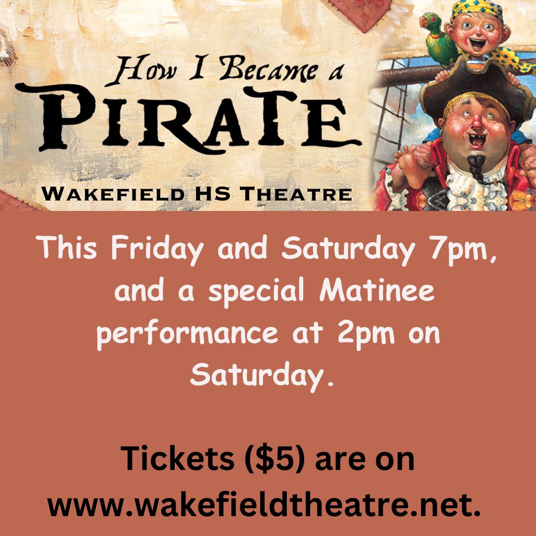 Prepare for a high-seas adventure with "How I Became a Pirate"  Adm is $5, and tickets are available on our GoFan site, buff.ly/3FjDA6O. Get ready for a swashbuckling journey you won't want to miss!