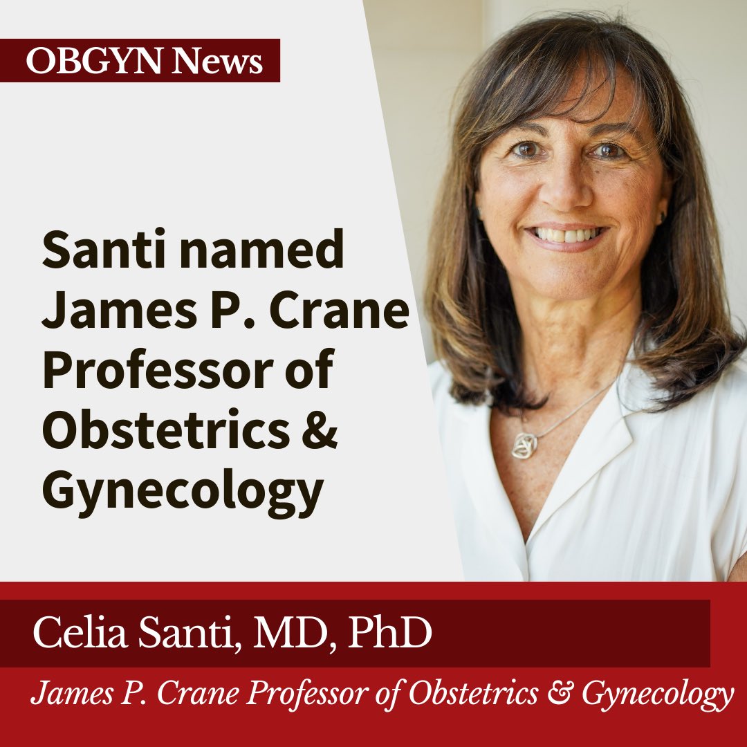 🎉 Dr. Celia Santi, MD, PhD, an internationally renowned and respected leader in the field of Reproductive Biology, has been named the James P. Crane Professor of Obstetrics and Gynecology at Washington University School of Medicine @santi_lab @WUSTLmed obgyn.wustl.edu/celia-santi-md…