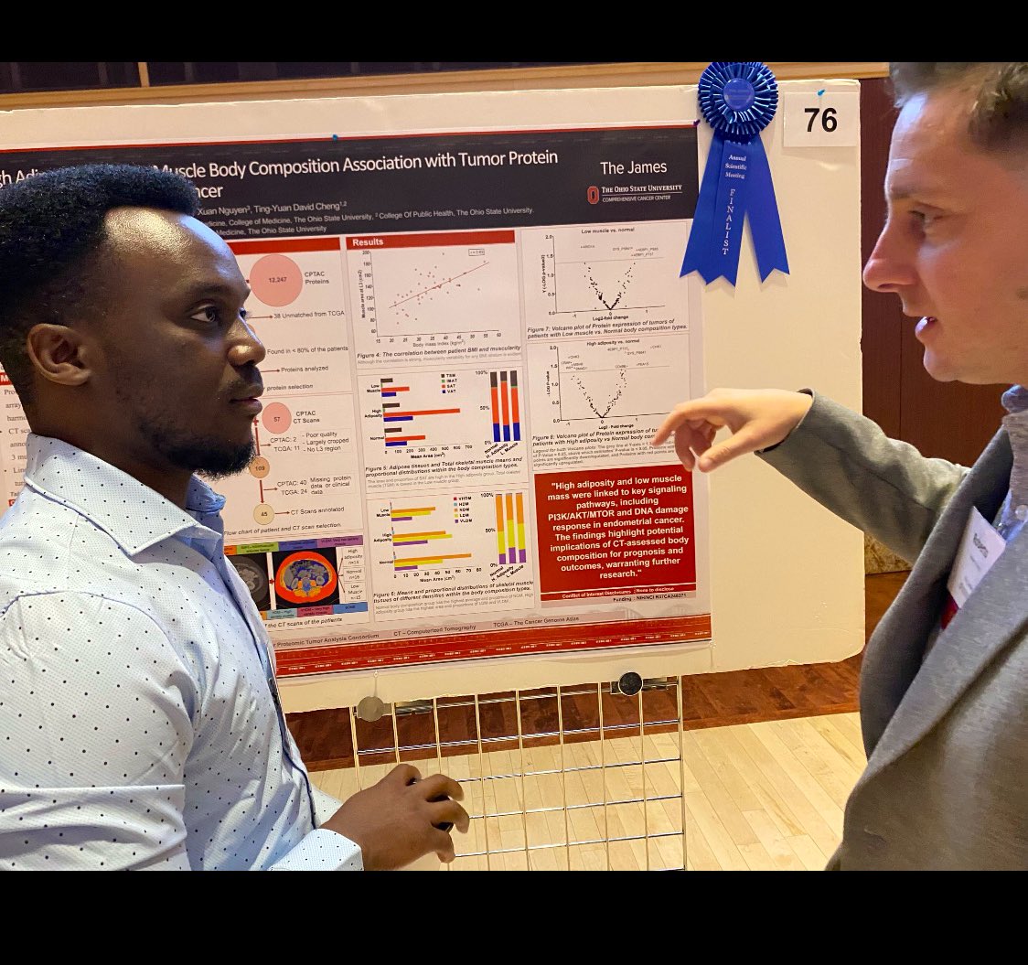 Cuthbert_Mario's tweet image. Great Poster presentation Last week @OSUCCC_James Scientific meeting. Our poster was among the 3 finalists in Population Sciences category and a few to make the shortlist out of the 148 submissions. Thanks to my mentor @Cheng15 and other collaborators for the support. #CancerEpid