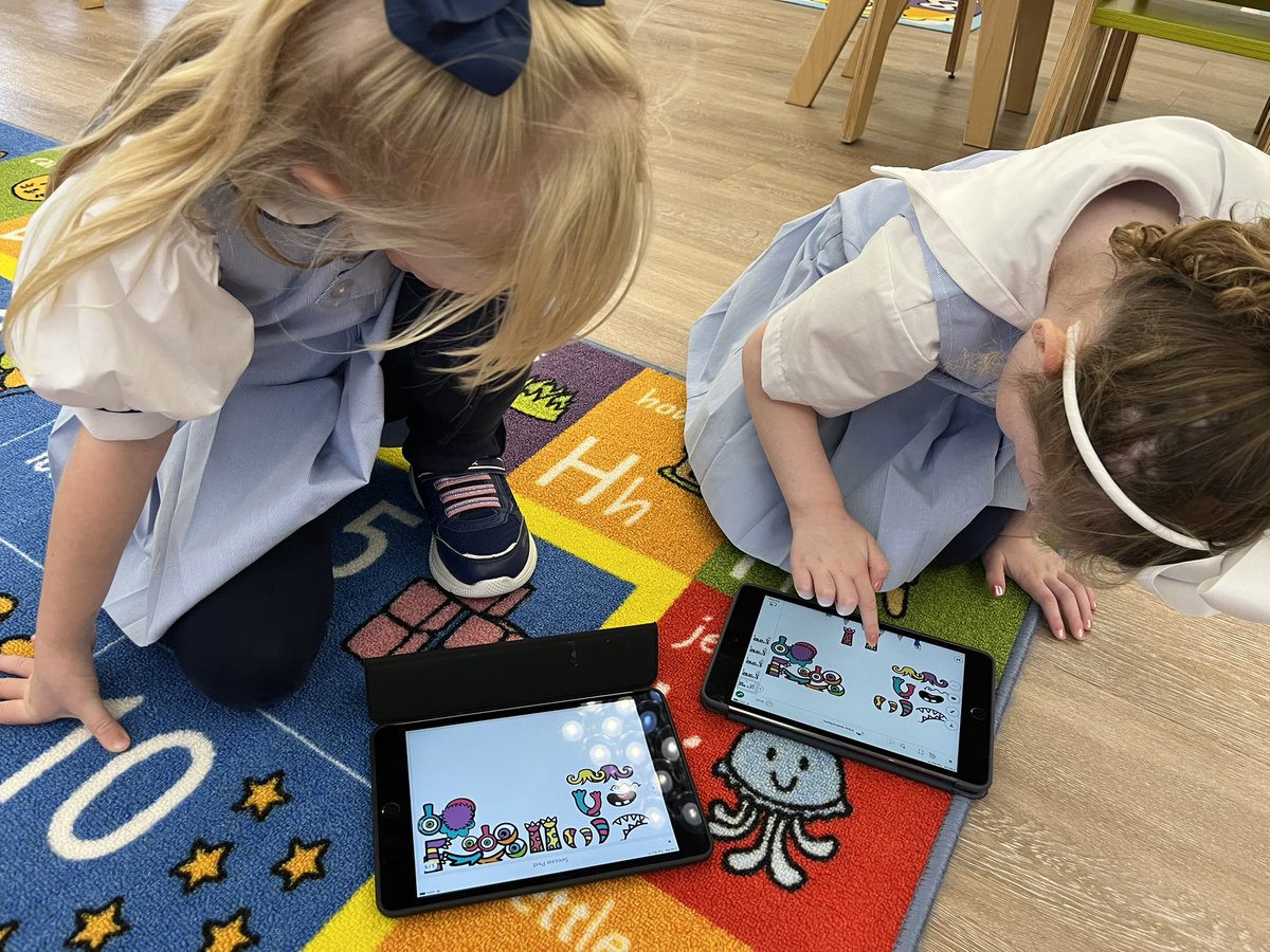 KClevering's tweet photo. @globalmaker 
PreK wanted in on the action! 
We listened to How I Met My Monster by Amanda Noil and made our own monsters using @Seesaw #GlobalMakerDay https://t.co/KyX9A2ydBA