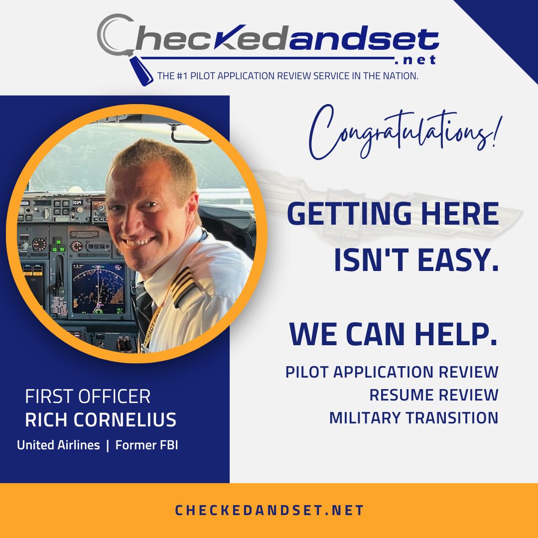 CheckedAndSet's tweet image. Congratulations, Rich!

Getting to @United isn’t easy.
We can help.

Schedule your consult today.

#aviationjobs #pilotjob #aviationcareer #pilot #military #armedforces
#checkedandset #unitedairlines