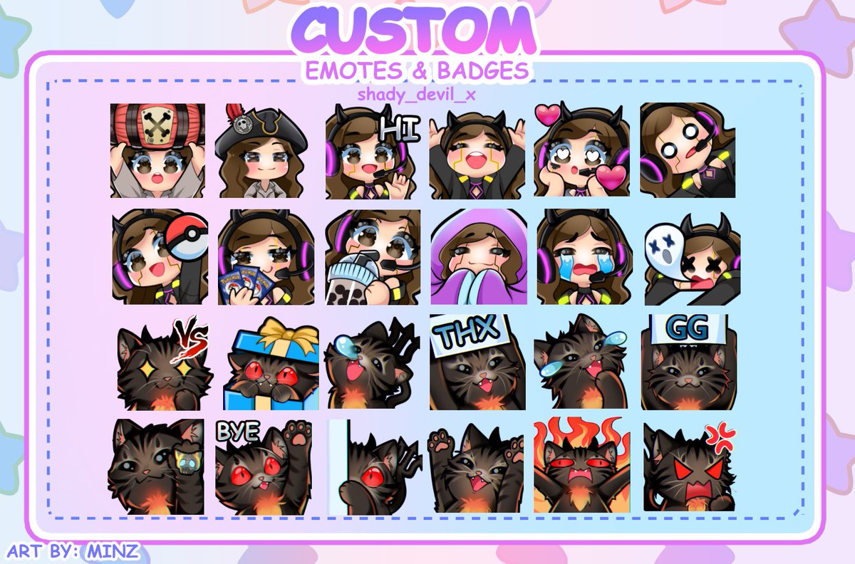 minzemotes's tweet photo. Twitch emotes commissioned by @ shady_devil_x https://t.co/psTrtZfcTM
