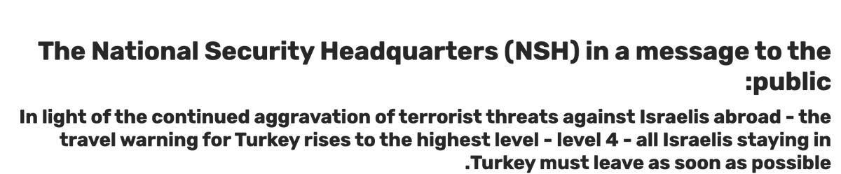 Faytuks's tweet photo. BREAKING: Israel's national security headquarters tells Israelis in Turkey to leave the country immediately. 

https://t.co/wA2mGNAsA2 https://t.co/SXr14lp0w7