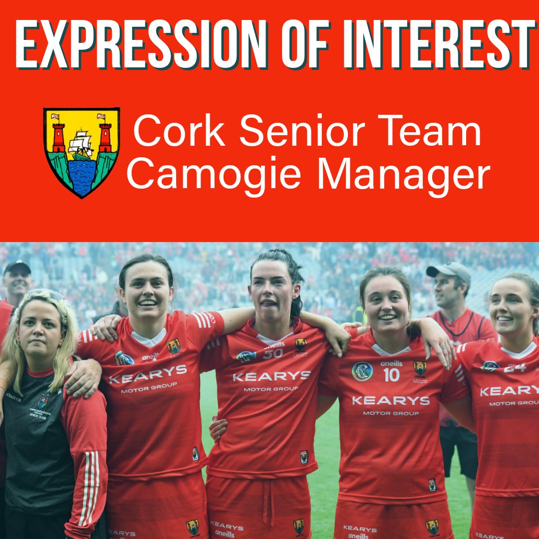 Cork Camogie are looking to appoint a manager to the Cork Senior Camogie Team. Expression of Interest is now open and can be submitted by email to our independently appointed committee. Interested persons can apply by email to :

corkcamogiemgt2024@gmail.com

on or before: