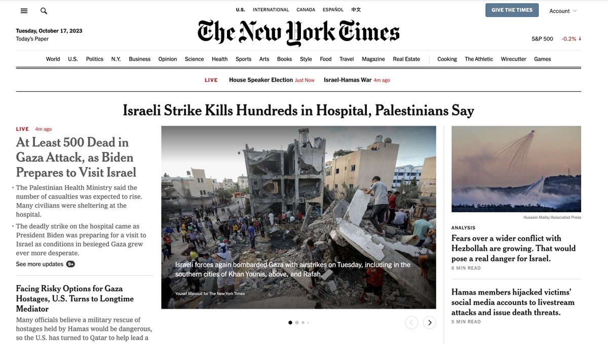 How is this the front page of <a href="/nytimes/">The New York Times</a> right now? 

The only source for this right now is Hamas itself

This is one of the most important stories of the War and they rushed it

Shameful. Glad I cancelled my subscription