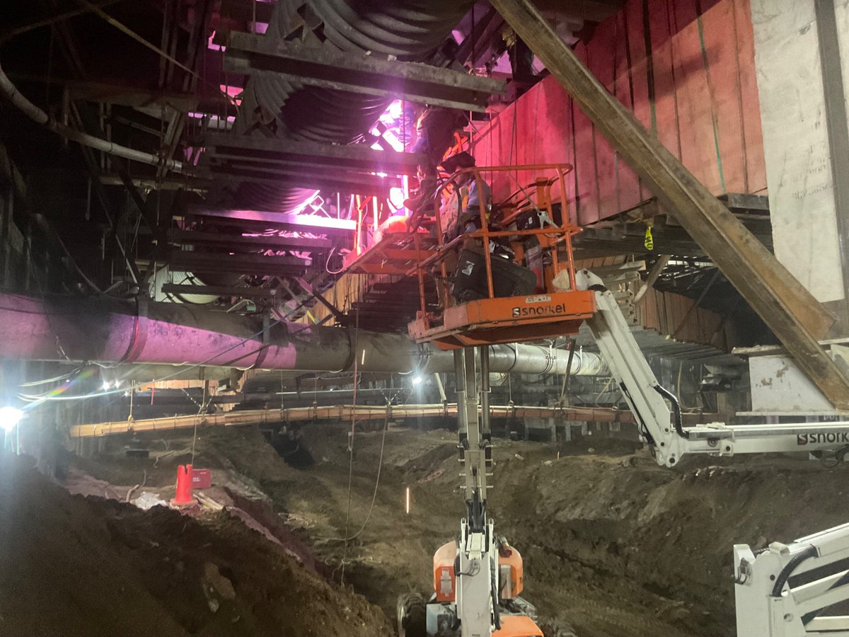 PurpleLineExt's tweet photo. Heads up! Utilities for the UCLA station is 70% complete and excavation in 20% complete. https://t.co/mZdInvMRrT