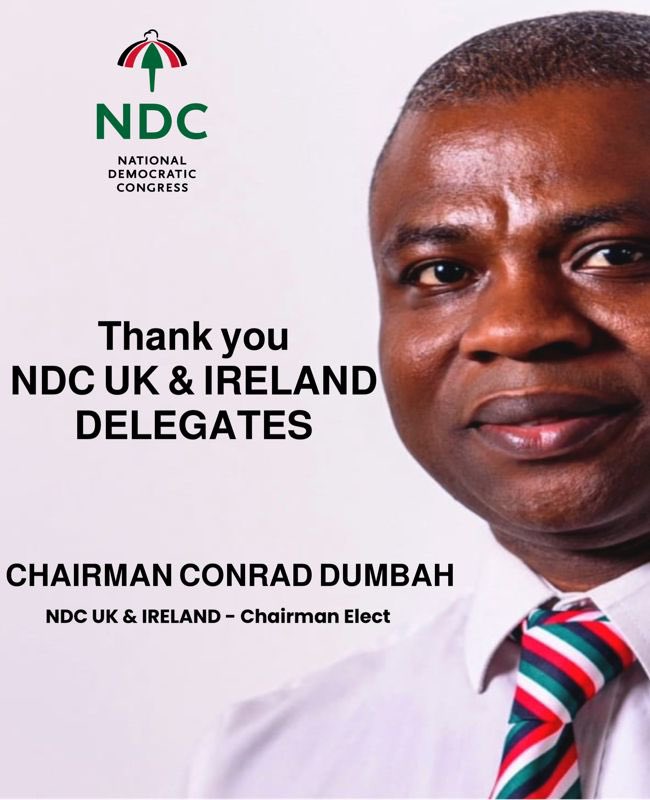 NDCUKI's tweet photo. Conrad Dumbah is the newly elected chairman of NDC UK &amp; Ireland. See the list of the  newly elected executives here 

https://t.co/rtft9o4pu7 https://t.co/o38gin25JD