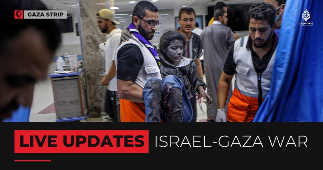Israel is committing war crimes in Gaza.  At least 500 Palestinians killed in an Israeli air attack on al-Ahli Arab Hospital in the besieged Gaza Strip, says health ministry.