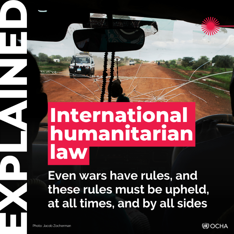 UNOCHA's tweet photo. History is watching. 

International humanitarian law must be respected.

#NotATarget