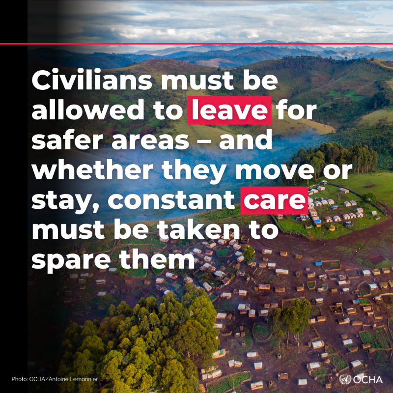 UNOCHA's tweet photo. History is watching. 

International humanitarian law must be respected.

#NotATarget