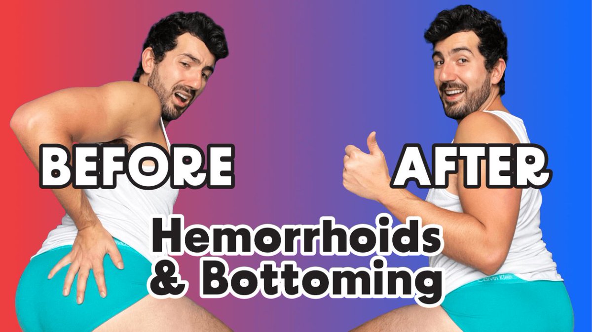 bottomsdigest's tweet photo. Even if you don't bottom, the chance of you getting a hemorrhoid in your lifetime is PRETTY likely (I legit got a hemorrhoid while planning this video simply from sitting too long).

Here's how to heal up a hemorrhoid ⬇️
https://t.co/v26A5aHLpK https://t.co/Bv1eJpvHQ6