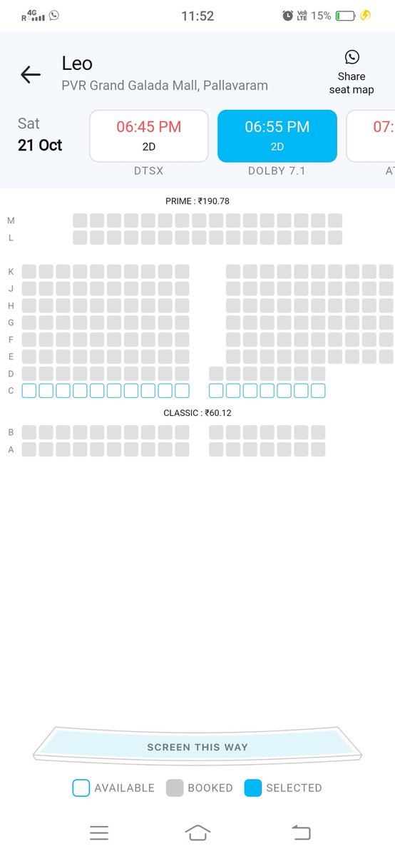 ElangoSakthiV's tweet photo. @MrRathna 😫😫😫 PVR INOX opening all its shows with just 1 or 2 rows. Frustrating to the core for fans like us who were spending hours and hours on the ticket booking apps just to see this. Its actually killing the celebration mood.
Chumma ungalta polambanum nu thonuchu.. https://t.co/tN9nfDJ10I