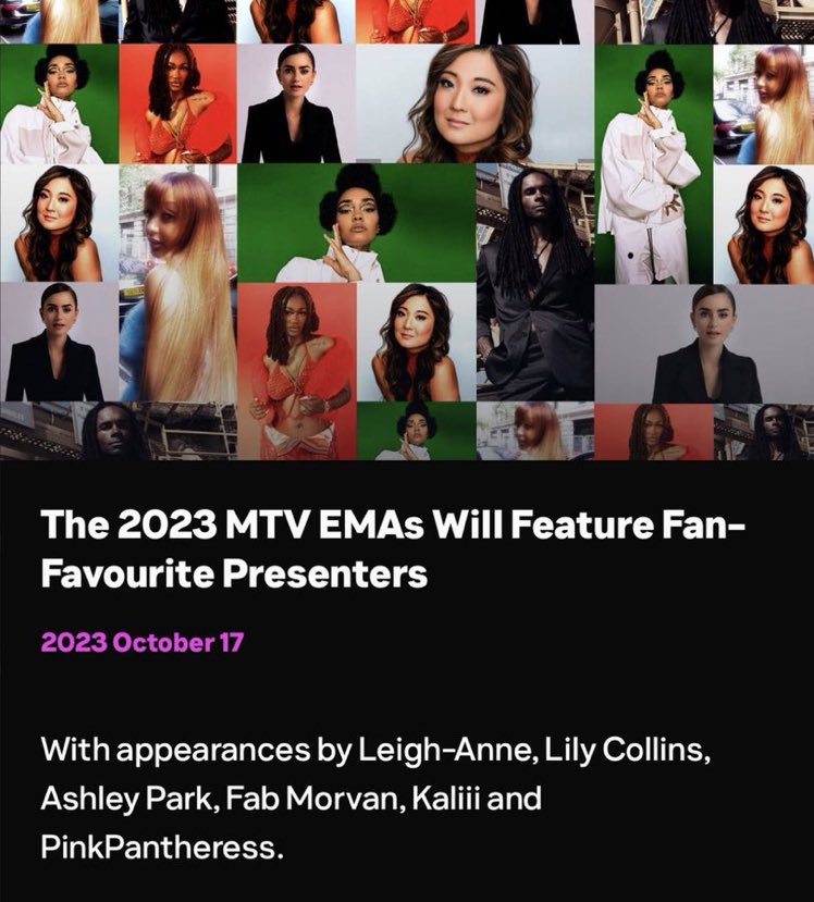 AccessLeighAnne's tweet image. MTV EMA (@mtvema) confirms Leigh-Anne (@LeighAnneMusic) to present an award at their 2023 show in Paris!