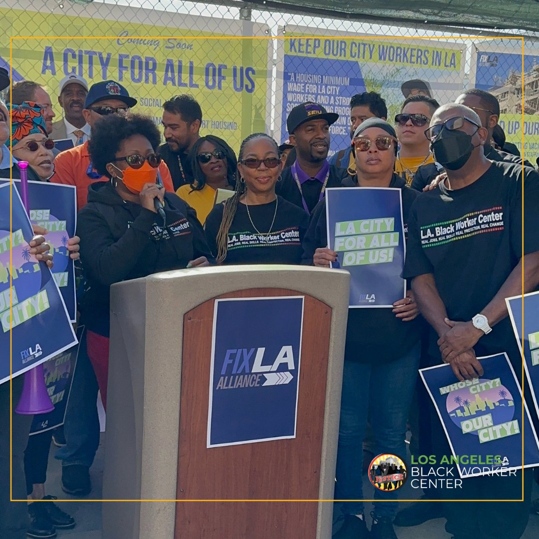 BlackWkrCenter's tweet image. LA should be the most affordable, tenant-friendly city in America! We stand with LA labor, our community, and all of our @fixlanow allies and demand @LACity invest in social housing, strengthen tenant protections and support city workers. #FixLA #LACityForAll
