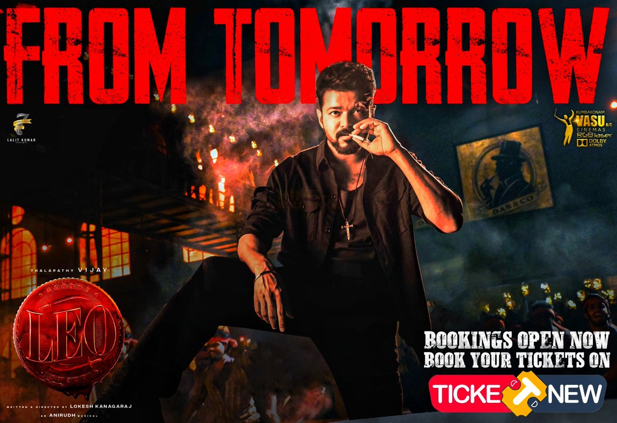 vasutheatre's tweet image. தளபதி விஜய் நடிக்கும் #Leo நாளை முதல் உங்கள் அபிமான வாசு A/C RGB LASER DOLBY ATMOS திரையரங்கில் திரையிடப்படுகிறது 
#LeoAtVasu #Vasu #DolbyAtmos