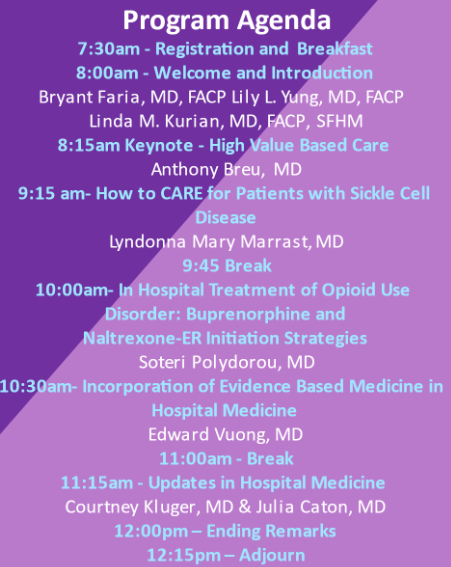 Getting ready for the annual Northwell Health Hospital Medicine Academic Summit 2023 happening in person on Saturday, October 28th! We have a excellent lineup of talks including our keynote talk by <a href="/tony_breu/">Tony Breu</a> on High Value Based Care.

Take a look at the lineup!