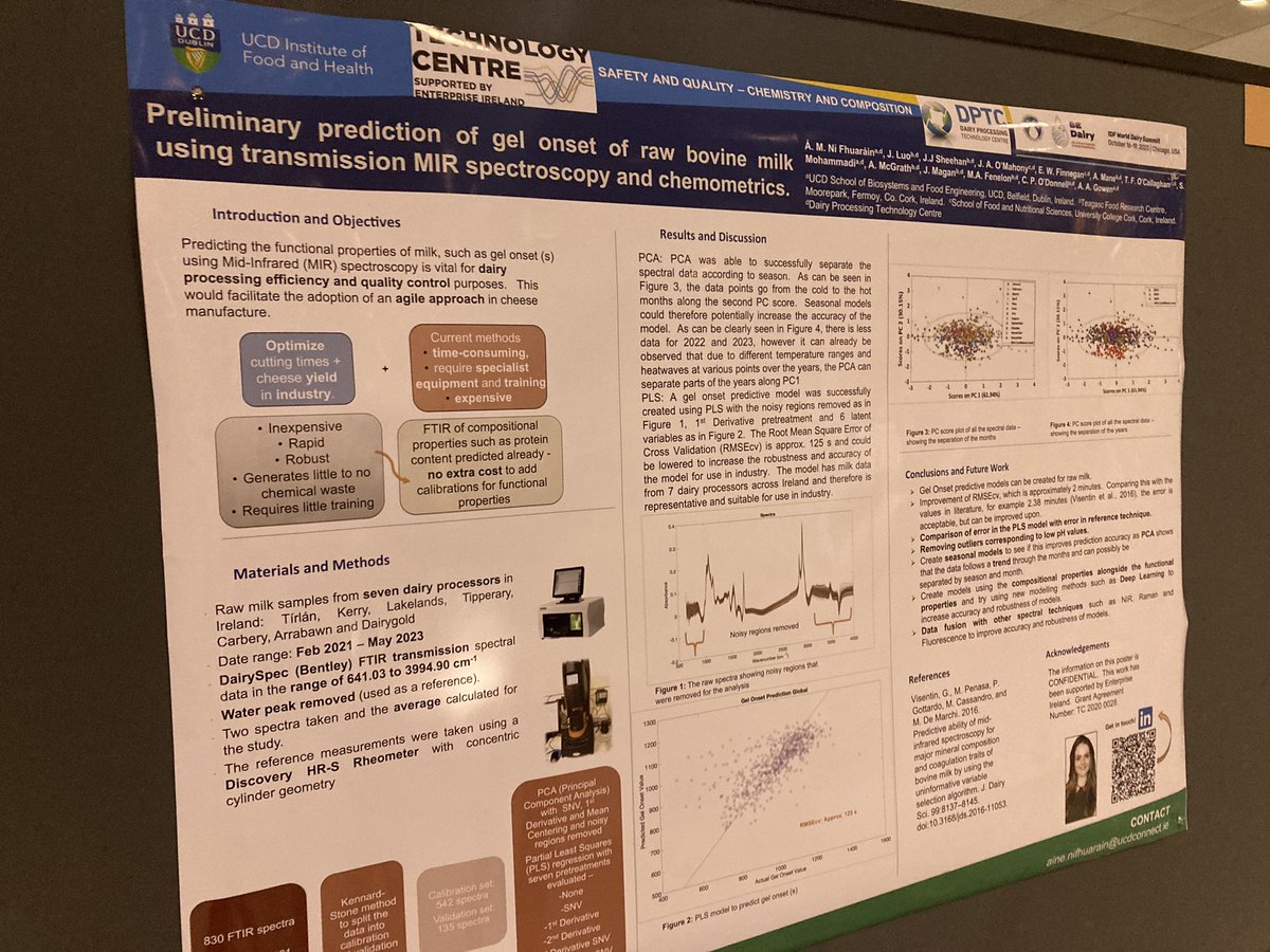Dairy Industry Ireland (@dairyindustryie) on Twitter photo A selection of projects led by Irish academics from <a href="/dptcentre/">DPTCentre</a> & <a href="/VistaMilk/">VistaMilk Research Ireland Centre</a> at the poster session of the <a href="/FIL_IDF/">International Dairy Federation</a> global dairy conference in Chicago.
Hugely important that our industry leads in R&D research to add value to all in our dairy supply chain. 🐄☘️ A selection of projects led by Irish academics from <a href="/dptcentre/">DPTCentre</a> & <a href="/VistaMilk/">VistaMilk Research Ireland Centre</a> at the poster session of the <a href="/FIL_IDF/">International Dairy Federation</a> global dairy conference in Chicago.
Hugely important that our industry leads in R&D research to add value to all in our dairy supply chain. 🐄☘️