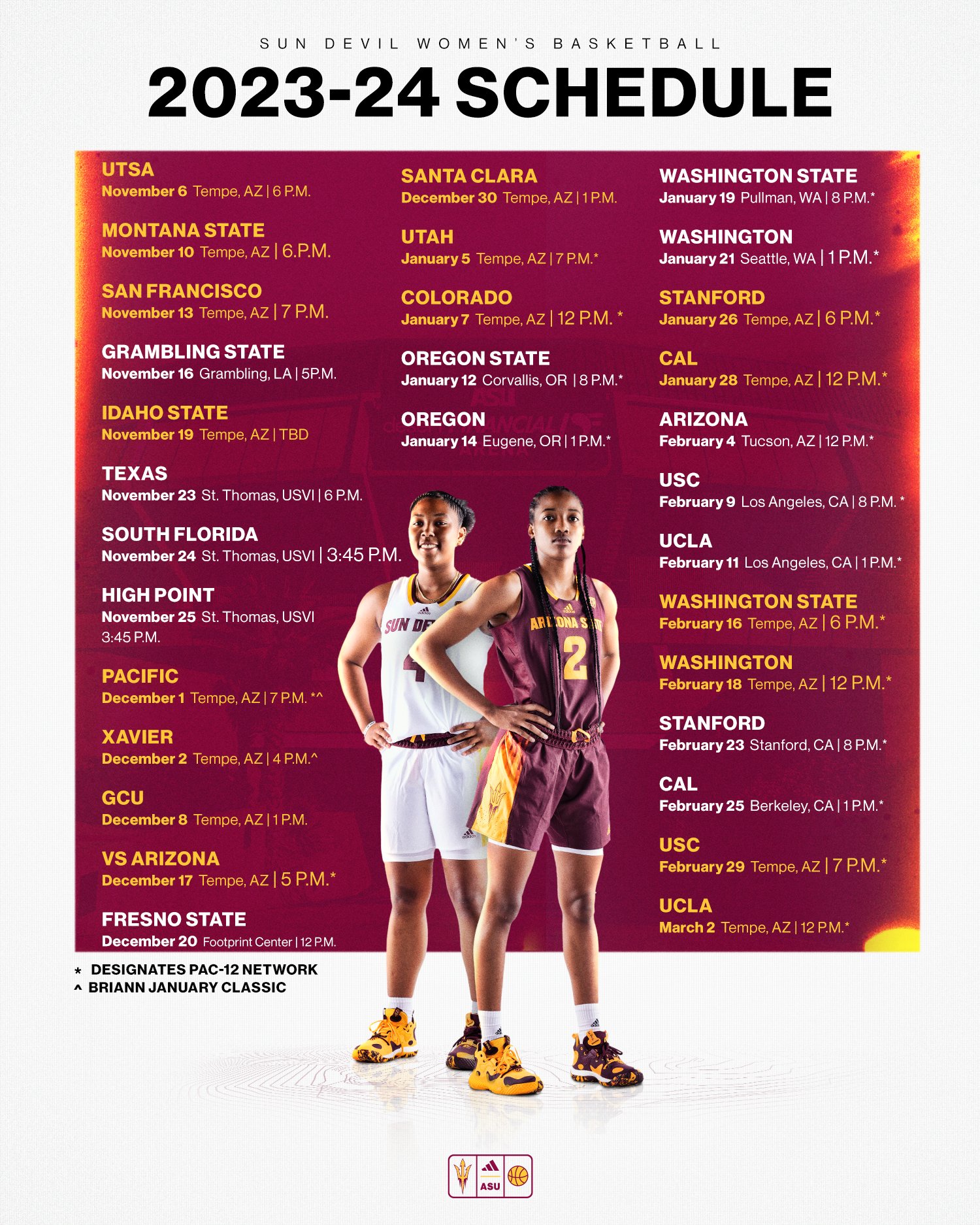 Asu bball cheap schedule