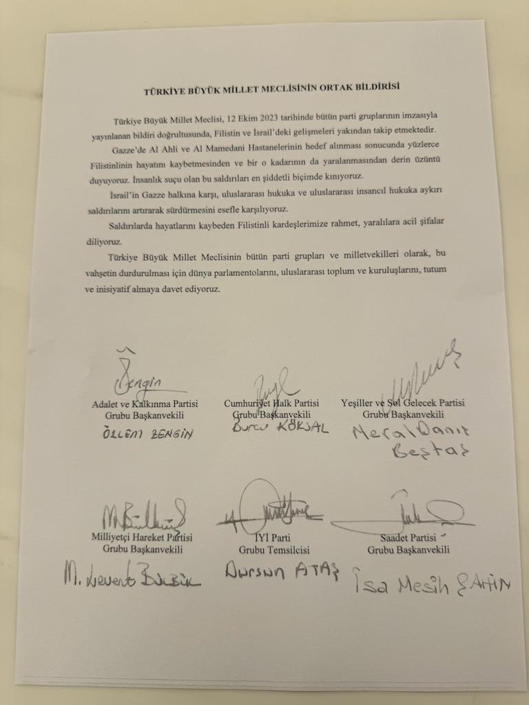 Korkutata_Zeki's tweet photo. Türkiye Büyük Millet Meclisi‘nde tüm grupların ortak imzasıyla İsrailin yaptığı katliamı kınadığımız bildiri…

Özgür Filistin İçin Andımız Olsun… https://t.co/wmKvuFEsZX