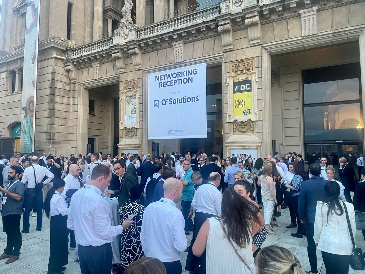 vaccinenation's tweet image. Day 1 of the World Vaccine Congress Europe 2023 is coming to a close! 

Stunning views across from the terrace at the Museu Nacional d&apos;Art de Catalunya for our networking reception, kindly sponsored by Q2 Solutions.

#WVCEU #WVC2023