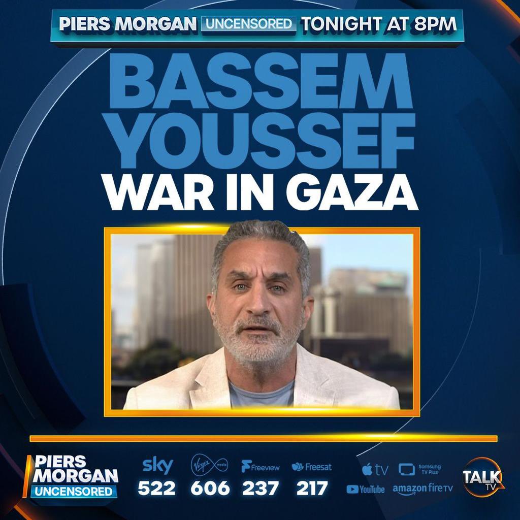 Tonight 8 pm London
10 pm Cairo time  
12 PM Pacific 
Live link : 

youtube.com/watch?v=VkGppm…

Note : you can’t watch this in the US live . They broadcast live on Fox Nation then they post the video after the interview is done