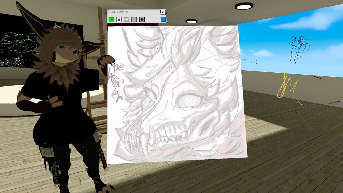 loonafromhell's tweet image. another skulldoggo i drew :p #lifedrawingvr #skulldog