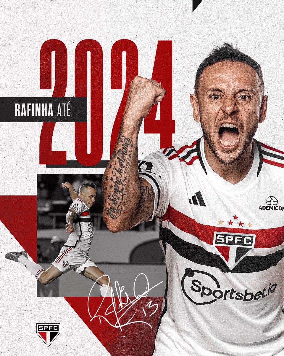 SaoPauloFC's tweet image. 🆕✍️ Rafinha fica até 31.12.2024!

Capitão do São Paulo na conquista da Copa do Brasil e eleito o melhor lateral-direito da competição, Rafinha defenderá o Tricolor por mais uma temporada!

Saiba mais: spfc.vc/46SMG6n

#VamosSãoPaulo 🇾🇪