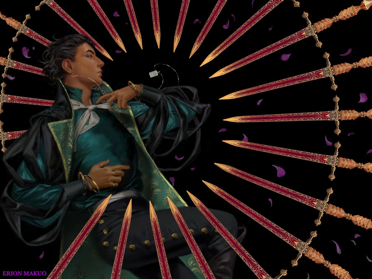 One of endpaper illustrations for <a href="/illumicrate/">Illumicrate ✨</a> edition of Sword Catcher by <a href="/cassieclare/">Cassandra Clare</a>⚔️ 
#artistsontwitter