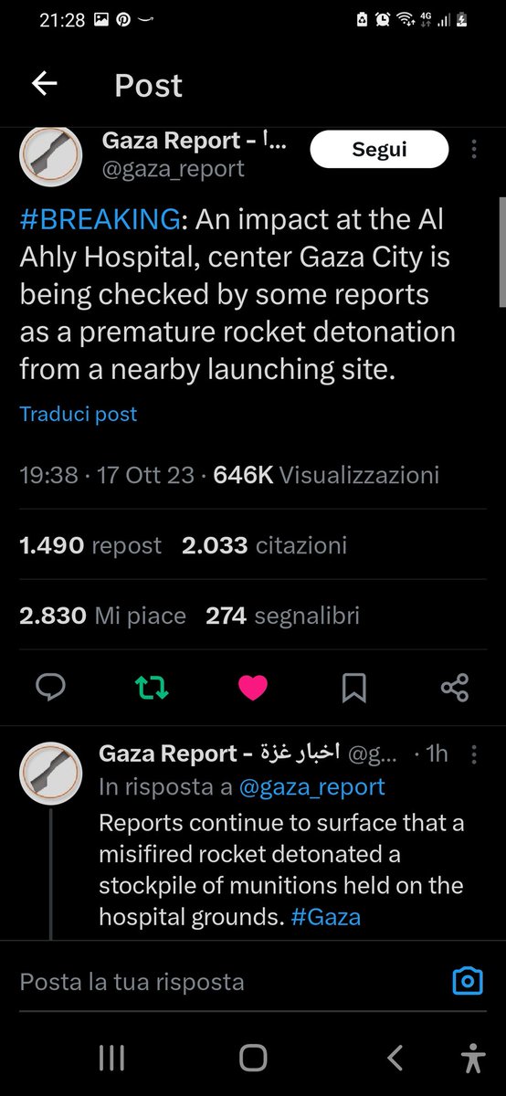 alian_maria's tweet image. Ma stai zitto tu
Oltre al fallito lancio, Hamas deteneva munizioni nell'area dell'ospedale
O non credi a #Gazareport ?