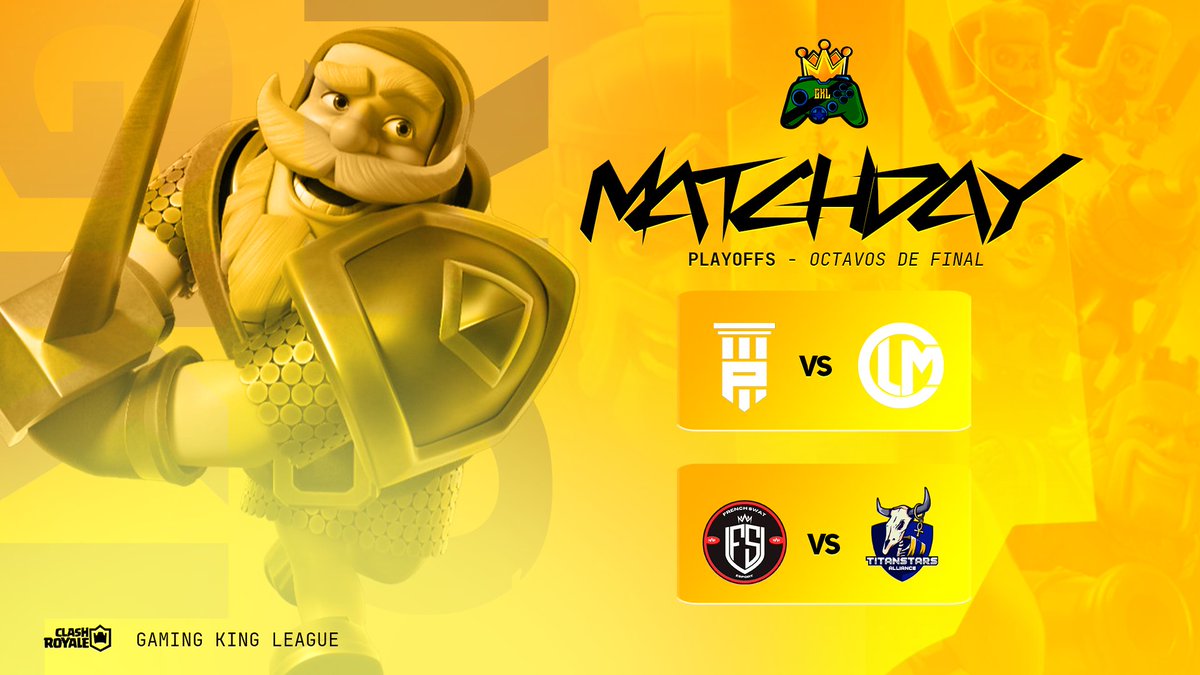 Gaming King League (@gkleague1) on Twitter photo #CR โข Octavos de Final. ๐ข๐ก
El dรญa 2 llega para estls grandiosos equipos.
<a href="/PilaresGaming/">3 Pilares Gaming</a> - <a href="/CLM_eSports/">Calamity eSports</a>
<a href="/French_Swat/">French Swat</a> - <a href="/TSAGaming_/">TSA Gaming</a>
ยฟQuienes pasarรกn a la siguiente fase?
#GoGKL๐ฎ #CR โข Octavos de Final. ๐ข๐ก
El dรญa 2 llega para estls grandiosos equipos.
<a href="/PilaresGaming/">3 Pilares Gaming</a> - <a href="/CLM_eSports/">Calamity eSports</a>
<a href="/French_Swat/">French Swat</a> - <a href="/TSAGaming_/">TSA Gaming</a>
ยฟQuienes pasarรกn a la siguiente fase?
#GoGKL๐ฎ