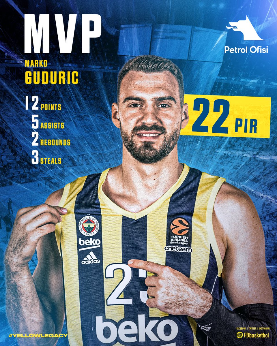 MVP MVP MVP! 🔥

👉 Marko Guduric! 👏

#YellowLegacy #BugündenYarınaHazır