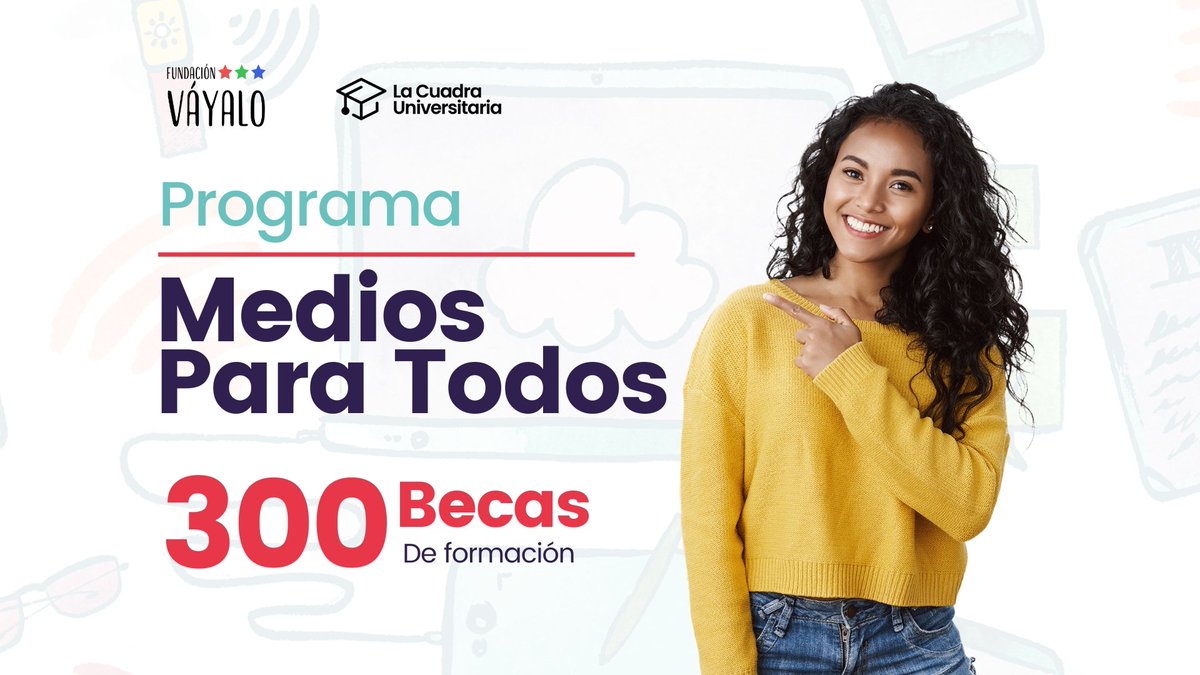 #EsNoticia | 📌 La Cuadra Universitaria y la Fundación Váyalo presentan una oportunidad para la juventud venezolana a través del Programa Medios Para Todos. Es un plan gratuito de formación para la alfabetización mediática que otorgará 300 becas a jóvenes de varias ciudades.