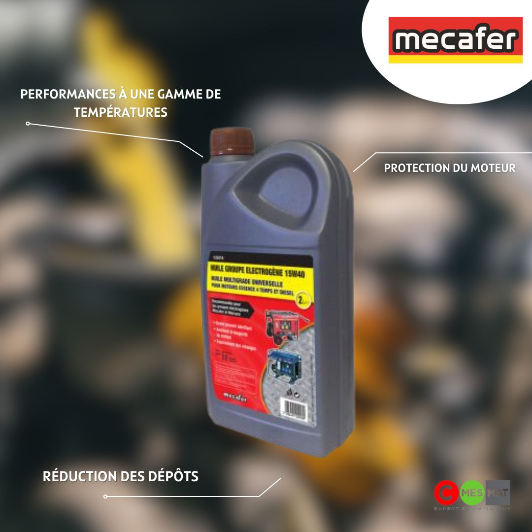 🔧🔌 Préservez la performance de votre groupe électrogène avec l'huile Mecafer 15W40 ! 💡👌 Protège votre moteur, assure un démarrage facile, réduit les dépôts et offre une durabilité exceptionnelle. Gardez votre équipement au top de sa forme ! #EntretienFacile #MecaferOil