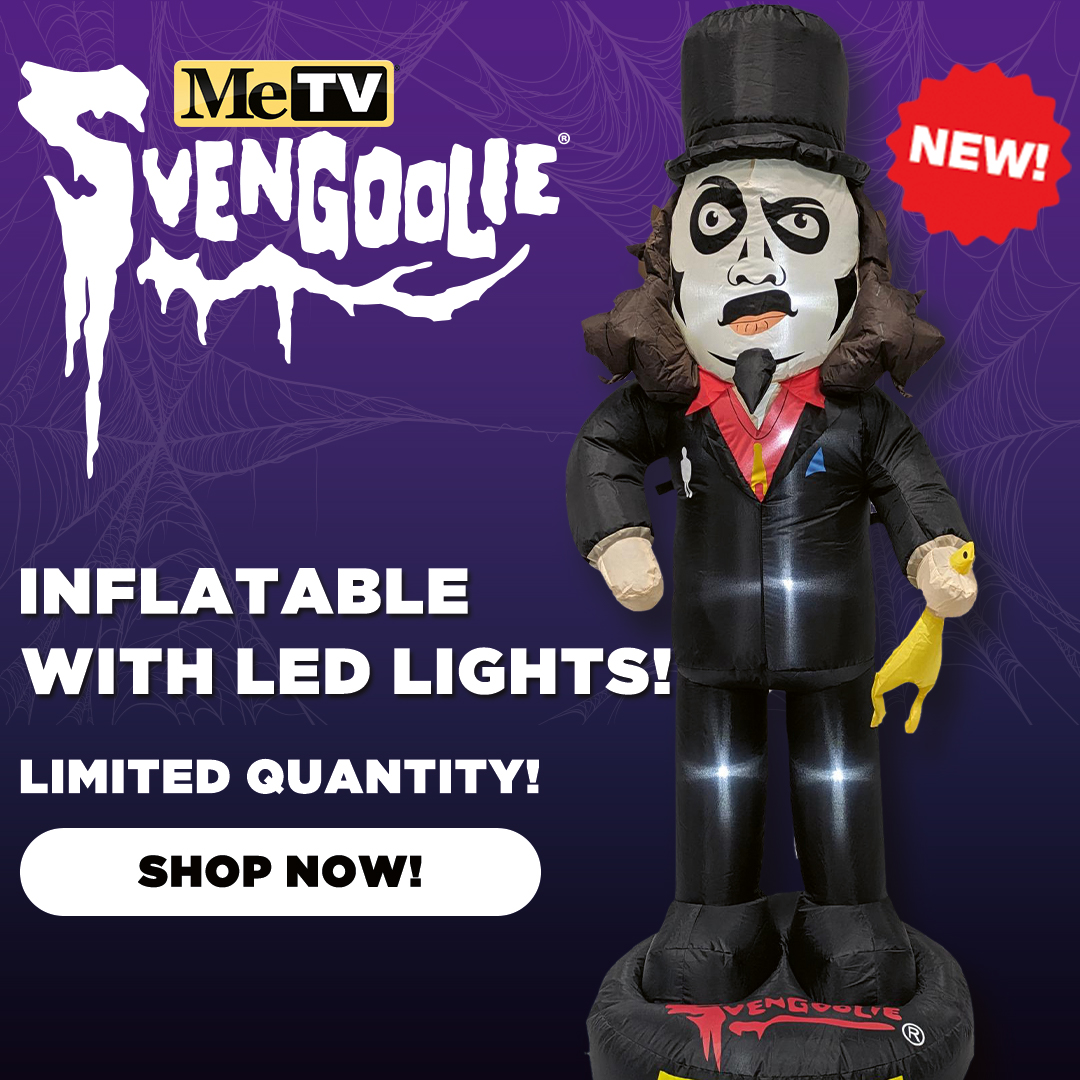 BIG NEWS! The Limited-Edition Inflatable Svengoolie® Decoration is now available for front yards everywhere! Only 650 made, so order before they're gone!

metvmall.com/products/sveng…