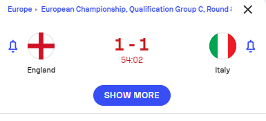 InplaytipM's tweet photo. Euro championship Qualification Special LIVE Bet

England vs Italy Under 3.5 @ 2.66 odds https://t.co/fxZX5bnzfF