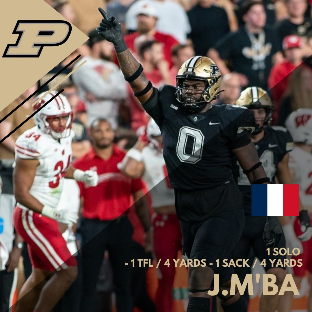freintpla's tweet photo. PURDUE BOILERMAKER

Jeffrey M'BA 
4 SOLO - 5 ASSIST

1 SOLO - 1 TFL / 4 YARDS - 1 SACK / 4 YARDS

@jeffrey_mbaa @NCAA @NFL https://t.co/yLTYGDlofw