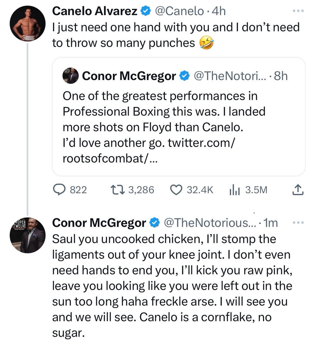 ‼️ Conor McGregor fires back at Canelo Alvarez…