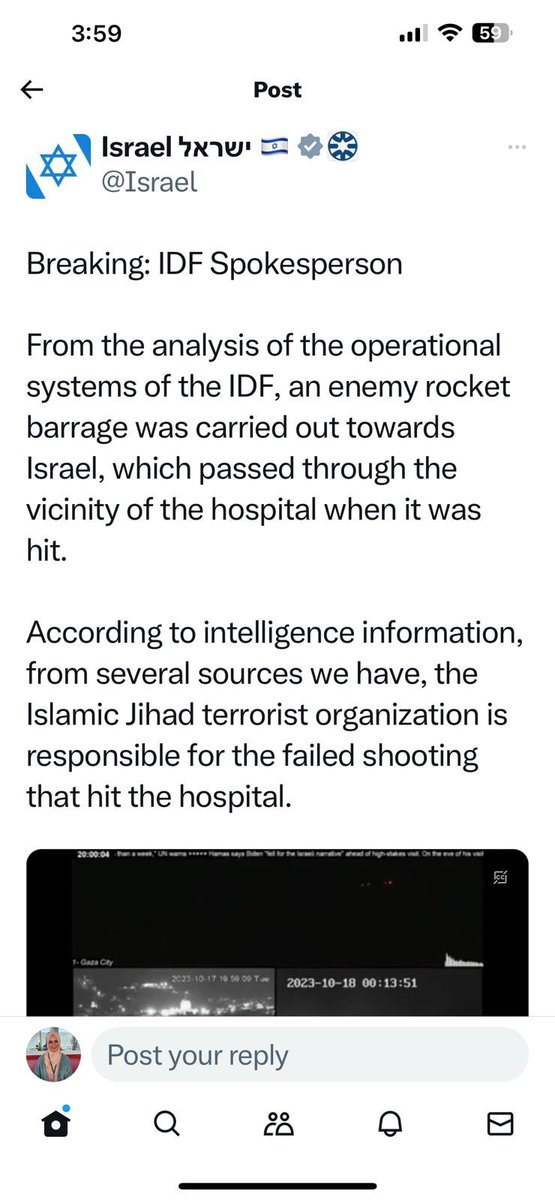 itranslate123's tweet photo. Israel: we hit the Ahli Hospital and killed Hamas terrorists. 

Israel: doctors videos and used footage from 2022

Israel: it was a HAMAS rocket 

Israel: No wait! It was an Islamic Jehad Rocket. https://t.co/T8xPbxUZGI